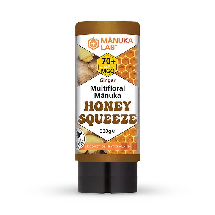 Manuka Lab Multifloral Manuka Honey Ginger Squeeze MGO 70 330g